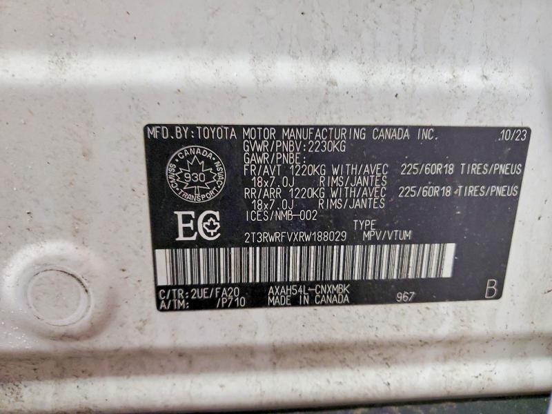 Продажа на аукционе авто 2024 Toyota Rav4, vin: 2T3RWRFVXRW188029, номер лота: 99120985
