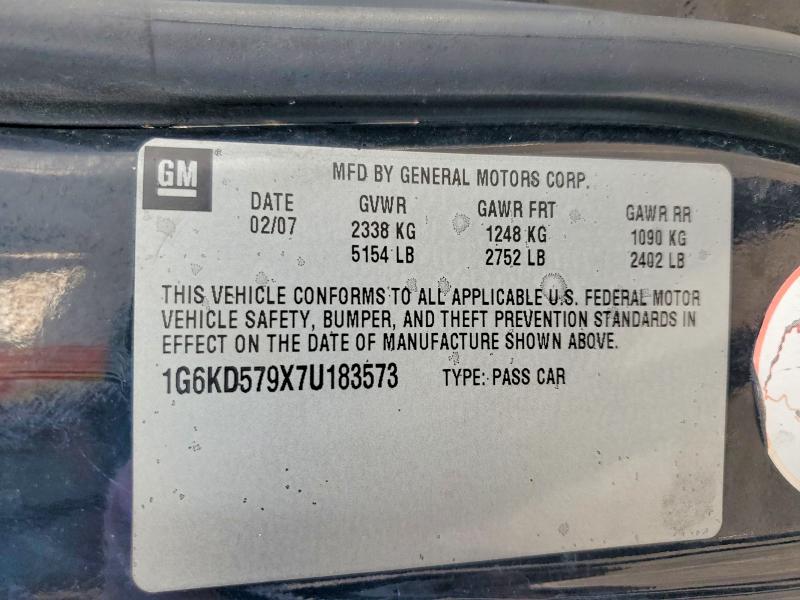 Продаж на аукціоні авто 2007 Cadillac Dts, vin: 1G6KD579X7U183573, номер лоту: 74480665