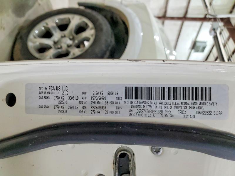 Продажа на аукционе авто 2016 Ram 1500, vin: 1C6RR7NT0GS261028, номер лота: 72987005