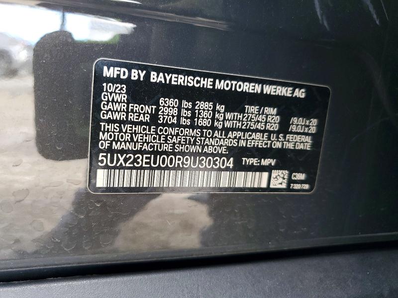 2024 Bmw X5 მანქანა იყიდება აუქციონზე, vin: 5UX23EU00R9U30304, აუქციონის ნომერი: 99581025