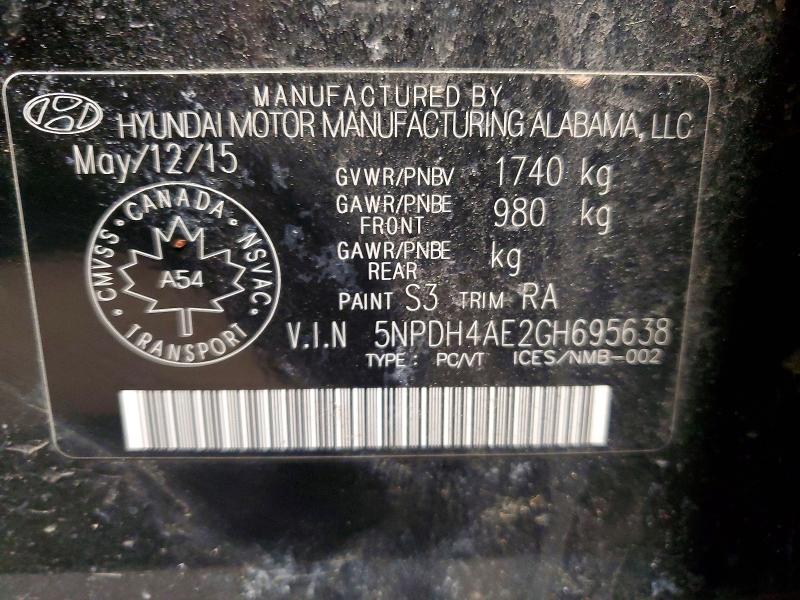 Продажа на аукционе авто 2016 Hyundai Elantra, vin: 5NPDH4AE2GH695638, номер лота: 73896885