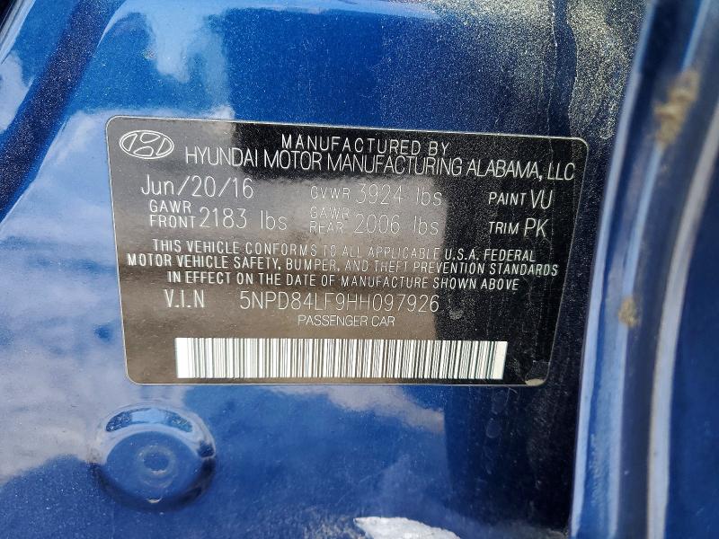 Продаж на аукціоні авто 2017 Hyundai Elantra, vin: 5NPD84LF9HH097926, номер лоту: 74348235