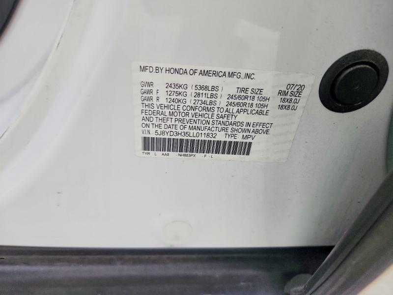 Продажа на аукционе авто 2020 Acura Mdx, vin: 5J8YD3H35LL011832, номер лота: 99896815