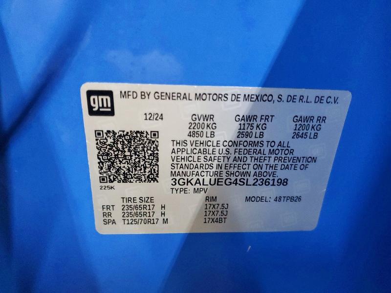 Aukcja sprzedaży 2025 Gmc Terrain, vin: 3GKALUEG4SL236198, numer aukcji: 98894045