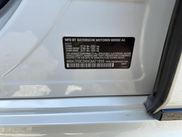 Продаж на аукціоні авто 2017 Bmw 750 I, vin: WBA7F0C3XHGM21856, номер лоту: 72465475
