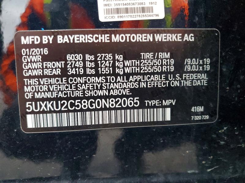 Продаж на аукціоні авто 2016 Bmw X6, vin: 5UXKU2C58G0N82065, номер лоту: 75392005