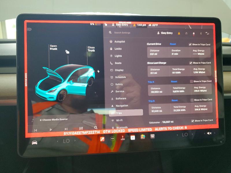 Продажа на аукционе авто 2021 Tesla Model Y, vin: 5YJYGAEE7MF222714, номер лота: 98437715
