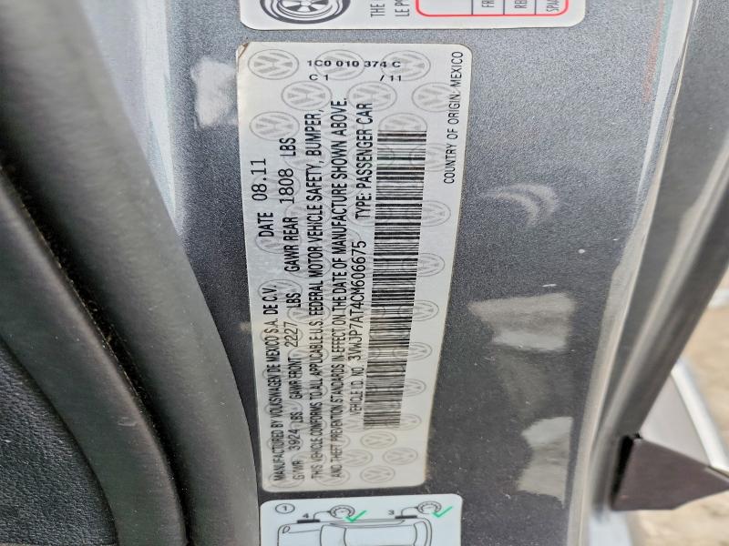 2012 Volkswagen Beetle მანქანა იყიდება აუქციონზე, vin: 3VWJP7AT4CM606675, აუქციონის ნომერი: 73269655