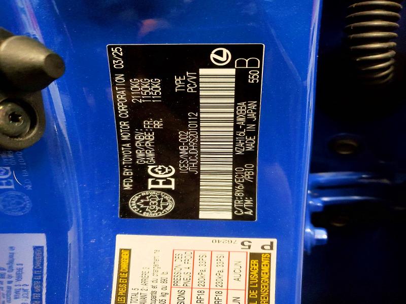 Продаж на аукціоні авто 2025 Lexus Ux, vin: JTHUCJDH9S2010112, номер лоту: 98563355