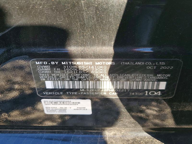 Продаж на аукціоні авто 2023 Mitsubishi Mirage, vin: ML32FUFJ2PHF02217, номер лоту: 72660865