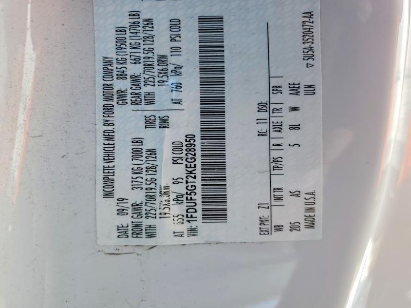 Aukcja sprzedaży 2019 Ford F550 Super, vin: 1FDUF5GT2KEG28950, numer aukcji: 75069765