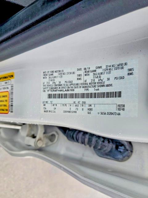 Продаж на аукціоні авто 2019 Ford Ranger, vin: 1FTER4FH4KLA86169, номер лоту: 72676505