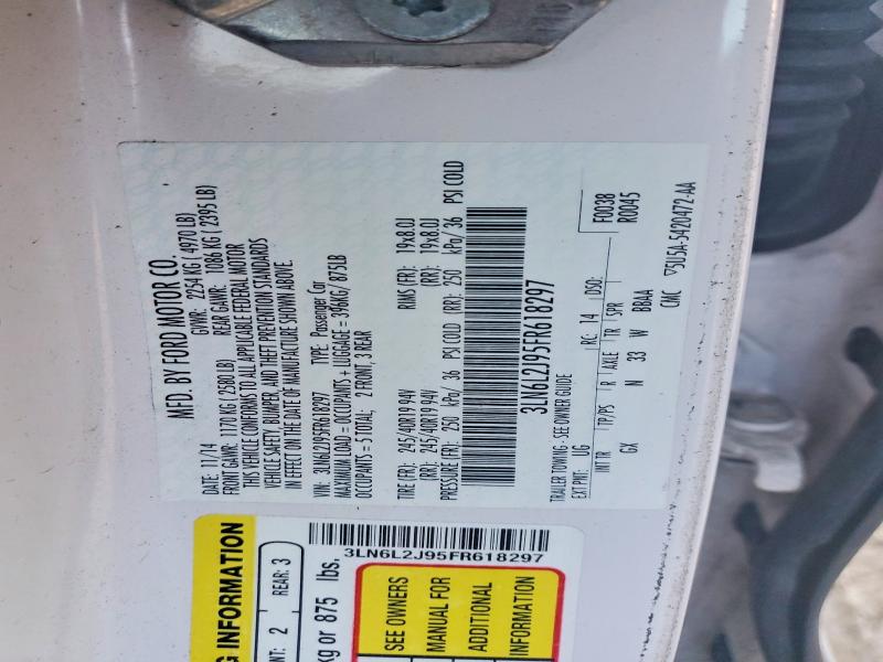 98902275 :رقم المزاد ، 3LN6L2J95FR618297 vin ، 2015 Lincoln Mkz مزاد بيع