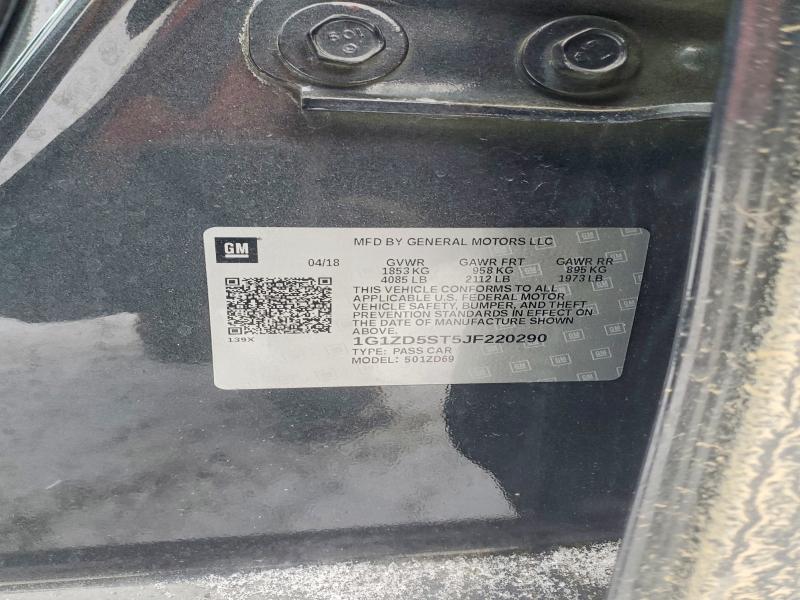 Продажа на аукционе авто 2018 Chevrolet Malibu, vin: 1G1ZD5ST5JF220290, номер лота: 98831025