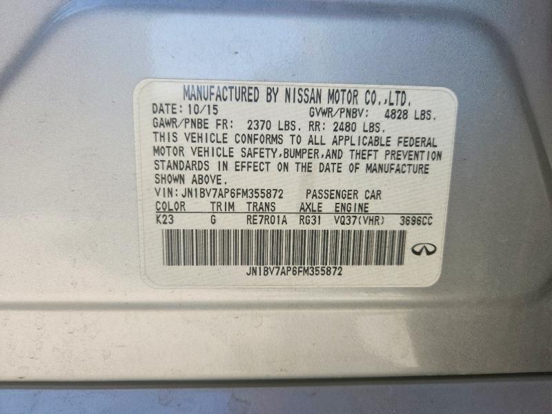 Aukcja sprzedaży 2015 Infiniti Q50, vin: JN1BV7AP6FM355872, numer aukcji: 99620945