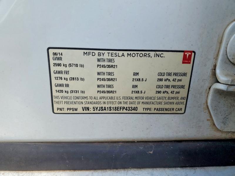 Aukcja sprzedaży 2014 Tesla Model S, vin: 5YJSA1S18EFP43340, numer aukcji: 72875385