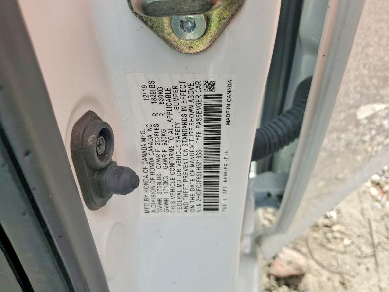 74567435 :رقم المزاد ، 2HGFC2F69LH521633 vin ، 2020 Honda Civic مزاد بيع