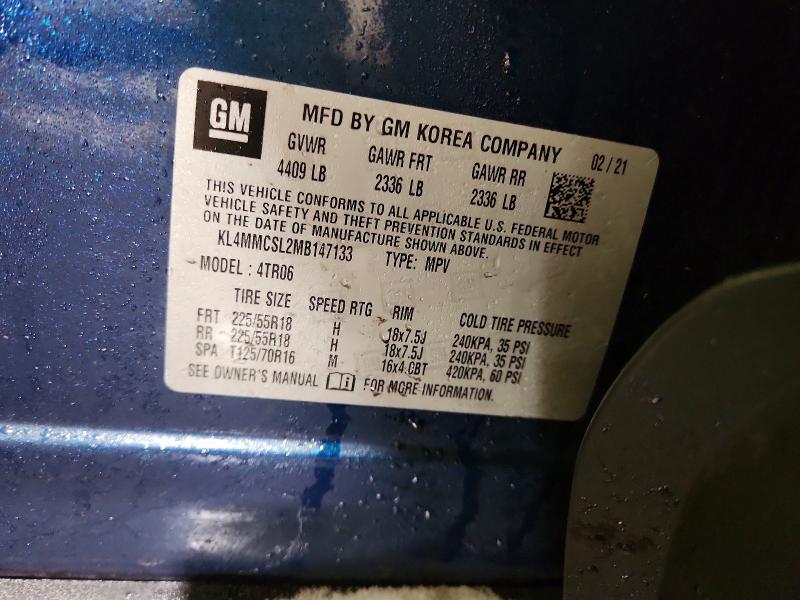 74595425 :رقم المزاد ، KL4MMCSL2MB147133 vin ، 2021 Buick Encore Gx مزاد بيع