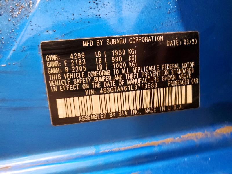 Продаж на аукціоні авто 2020 Subaru Impreza, vin: 4S3GTAV61L3719589, номер лоту: 97645505