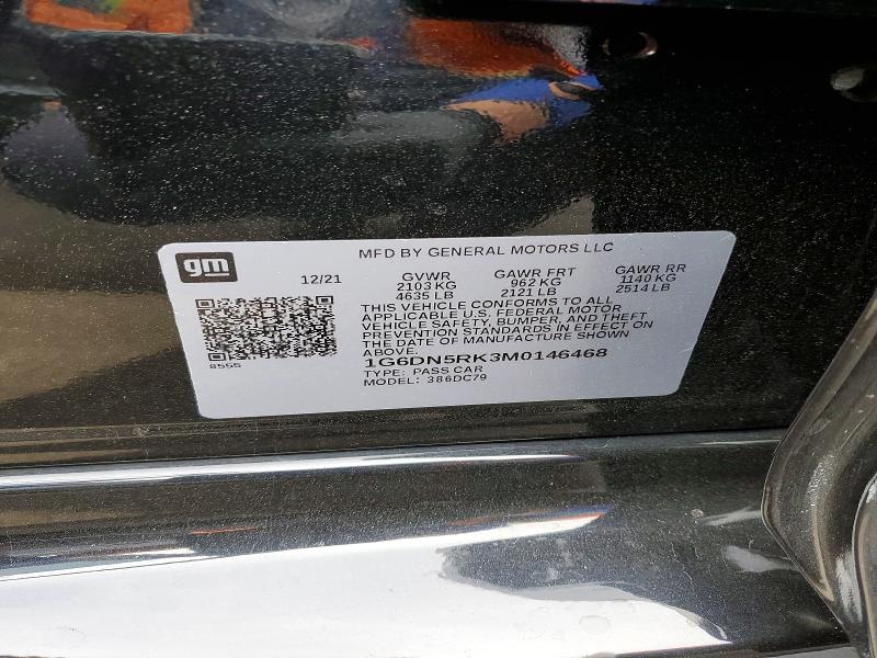2021 Cadillac Ct5 მანქანა იყიდება აუქციონზე, vin: 1G6DN5RK3M0146468, აუქციონის ნომერი: 73542725