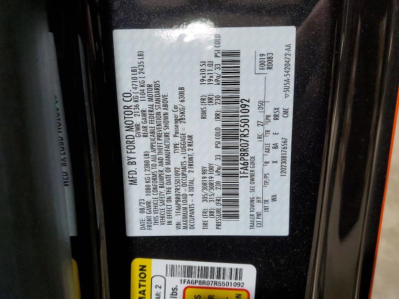 Продаж на аукціоні авто 2024 Ford Mustang, vin: 1FA6P8R07R5501092, номер лоту: 72453905