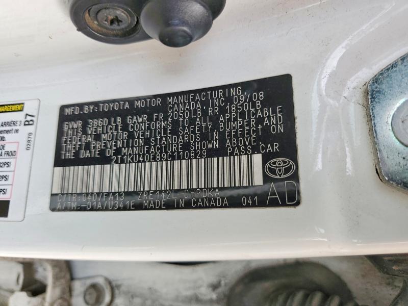 Auction sale of the 2009 Toyota Corolla Ma, vin: 2T1KU40E89C110829, lot number: 98715485