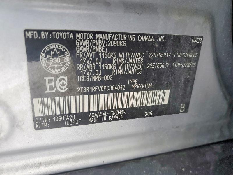 Продажа на аукционе авто 2023 Toyota Rav4 Xle, vin: 2T3R1RFV0PC384042, номер лота: 73020165