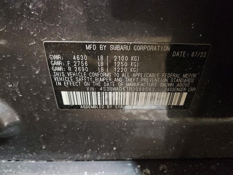 Продажа на аукционе авто 2024 Subaru Legacy, vin: 4S3BWAD61R3008583, номер лота: 75446135