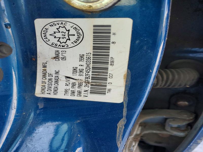 Aukcja sprzedaży 2013 Honda Civic, vin: 2HGFB2F45DH035615, numer aukcji: 98021665