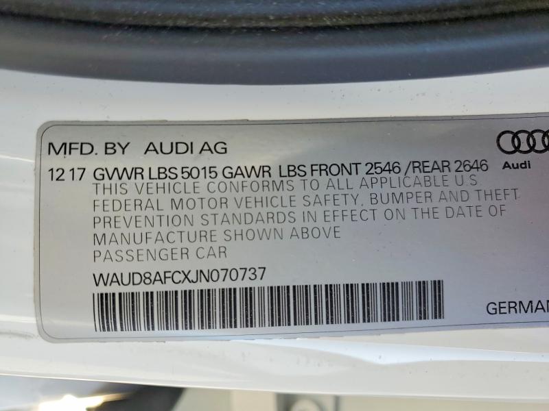 Продаж на аукціоні авто 2018 Audi A6, vin: WAUD8AFCXJN070737, номер лоту: 74034185