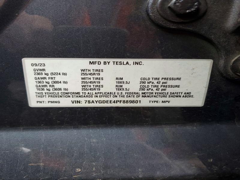 Aukcja sprzedaży 2023 Tesla Model Y, vin: 7SAYGDEE4PF889801, numer aukcji: 97956715