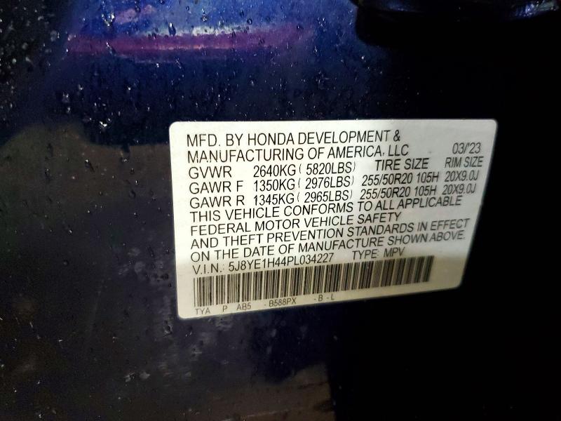 74606665 :رقم المزاد ، 5J8YE1H44PL034227 vin ، 2023 Acura Mdx Techno مزاد بيع