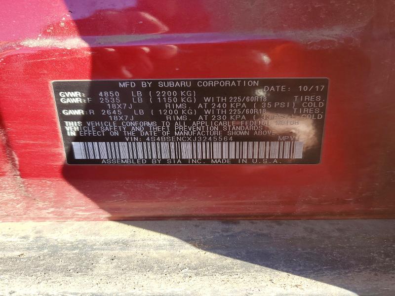 Aukcja sprzedaży 2018 Subaru Outback, vin: 4S4BSENCXJ3245564, numer aukcji: 73696005