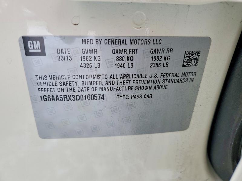 2013 Cadillac Ats მანქანა იყიდება აუქციონზე, vin: 1G6AA5RX3D0160574, აუქციონის ნომერი: 98568485