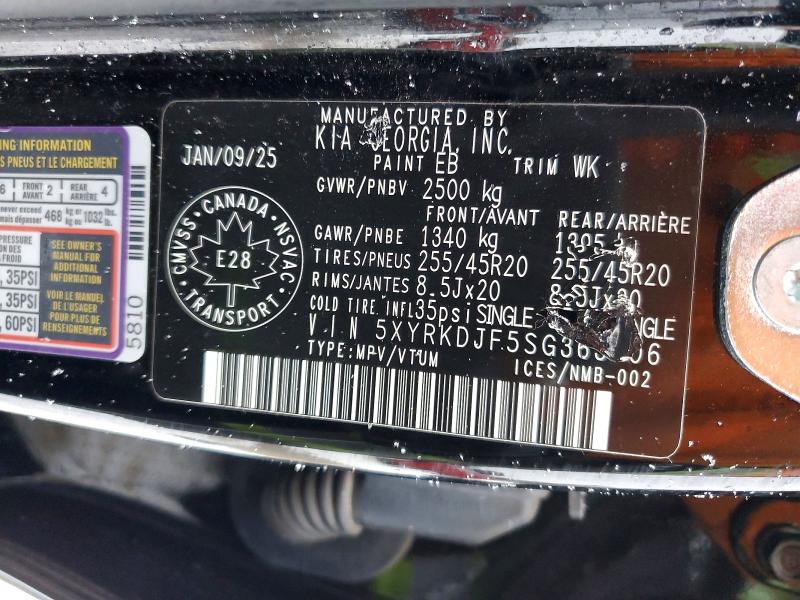 Aukcja sprzedaży 2025 Kia Sorento, vin: 5XYRKDJF5SG363306, numer aukcji: 72134015