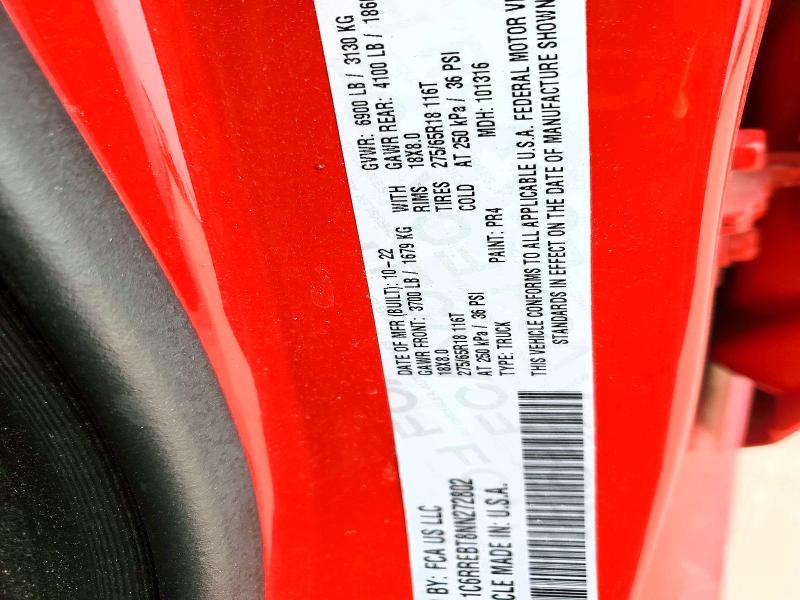 Продаж на аукціоні авто 2022 Ram 1500, vin: 1C6RREBT8NN272802, номер лоту: 73525795