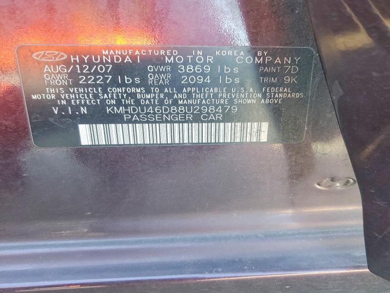Продаж на аукціоні авто 2008 Hyundai Elantra, vin: KMHDU46D88U298479, номер лоту: 74870655