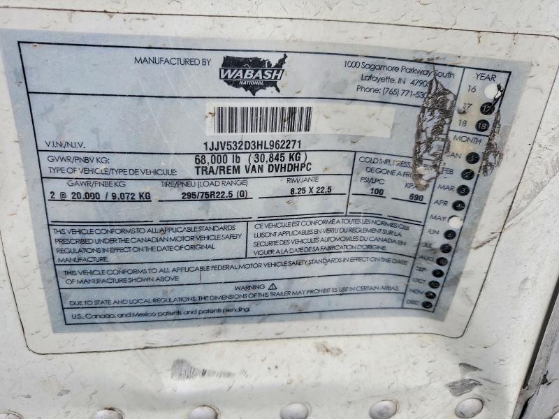 Продаж на аукціоні авто 2017 Wabash Unknown, vin: 1JJV532D3HL962271, номер лоту: 96824575