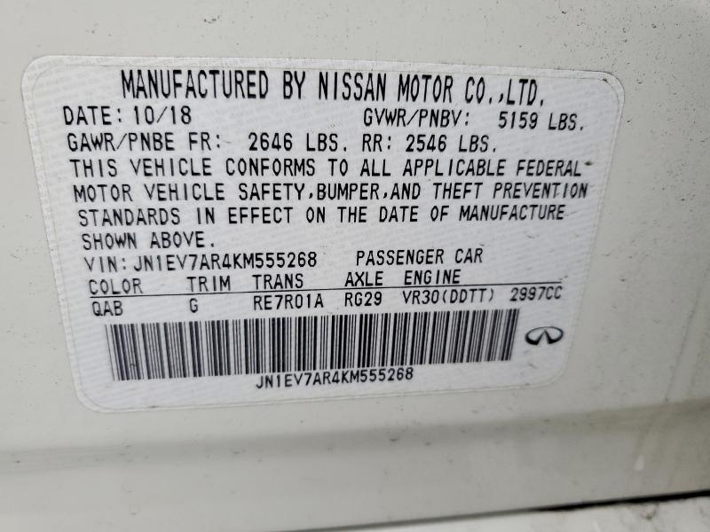 Продаж на аукціоні авто 2019 Infiniti Q50 Luxe, vin: JN1EV7AR4KM555268, номер лоту: 99232665