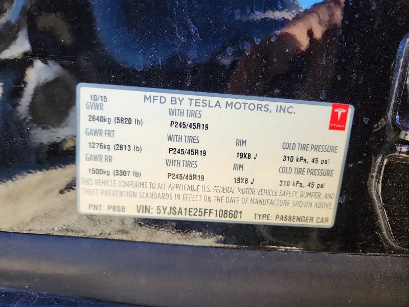 Aukcja sprzedaży 2015 Tesla Model S, vin: 5YJSA1E25FF108601, numer aukcji: 72708705