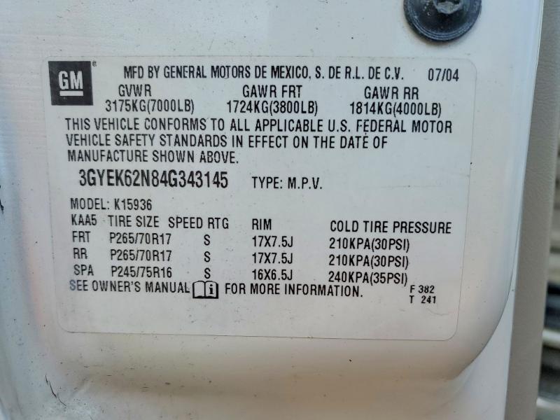 Aukcja sprzedaży 2004 Cadillac Escalade E, vin: 3GYEK62N84G343145, numer aukcji: 73058725