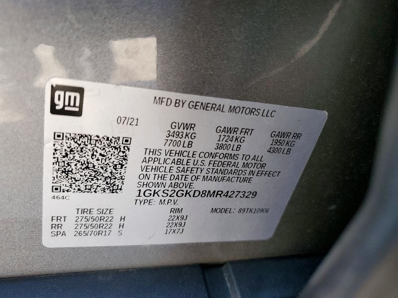Продажа на аукционе авто 2021 Gmc Yukon Xl, vin: 1GKS2GKD8MR427329, номер лота: 98389635