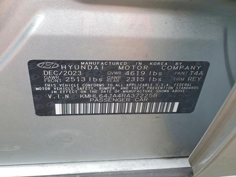 2024 Hyundai Sonata Sel მანქანა იყიდება აუქციონზე, vin: KMHL64JA4RA372258, აუქციონის ნომერი: 99313175