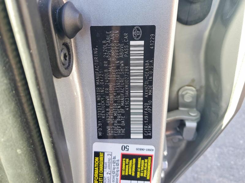 73383415 :رقم المزاد ، 4T1C31AKXMU027288 vin ، 2021 Toyota Camry Hybrid مزاد بيع