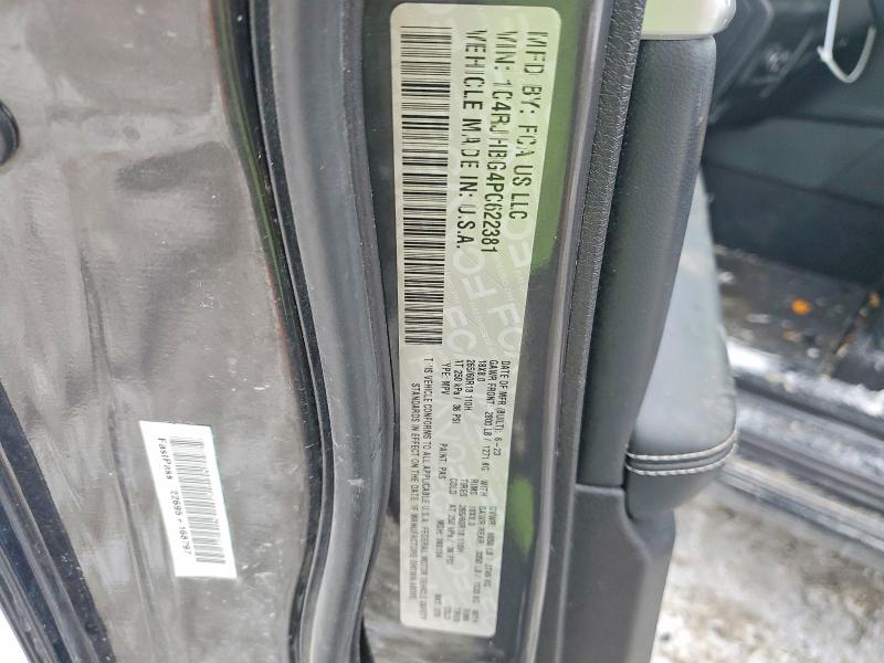 2023 Jeep Grand Cherokee მანქანა იყიდება აუქციონზე, vin: 1C4RJHBG4PC622381, აუქციონის ნომერი: 73209885