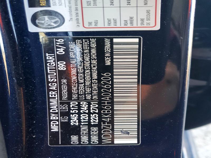 Aukcja sprzedaży 2017 Mercedes-benz E, vin: WDDZF4KB6HA026206, numer aukcji: 72417915