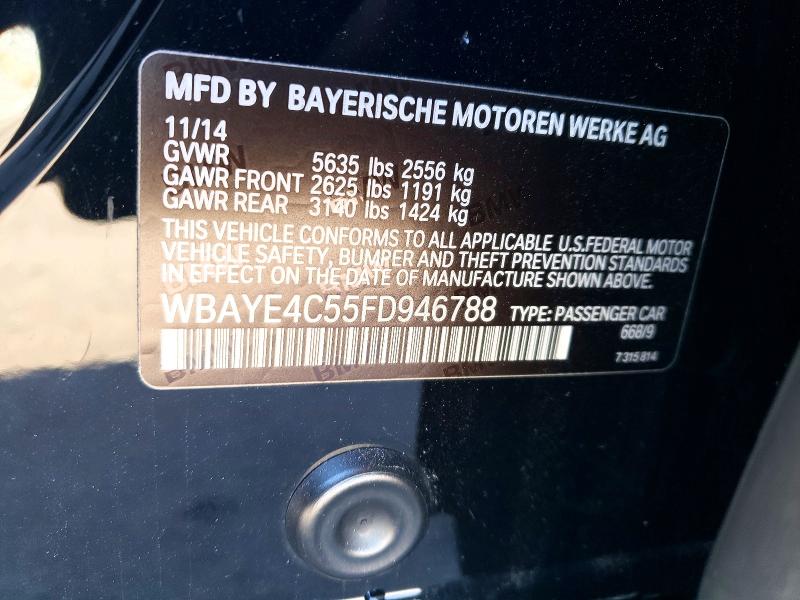 74100295 :رقم المزاد ، WBAYE4C55FD946788 vin ، 2015 Bmw 740 مزاد بيع