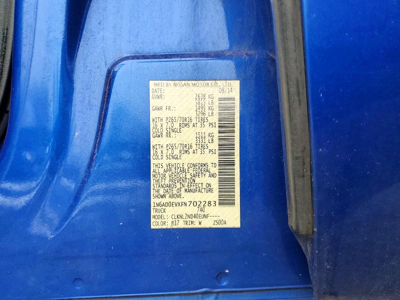 Продажа на аукционе авто 2015 Nissan Frontier S, vin: 1N6AD0EVXFN702283, номер лота: 98756325