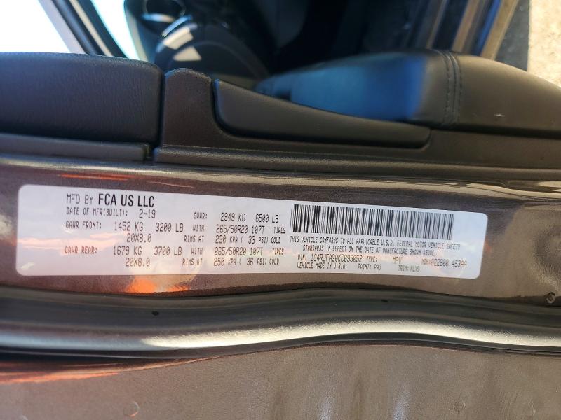 Aukcja sprzedaży 2019 Jeep Grand Cherokee, vin: 1C4RJFAG0KC695052, numer aukcji: 97831125