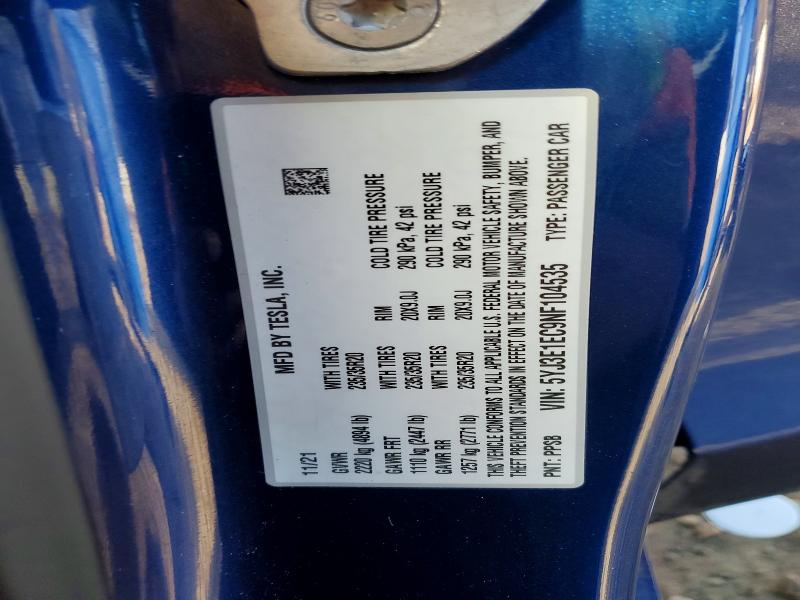 Aukcja sprzedaży 2022 Tesla Model 3, vin: 5YJ3E1EC9NF104535, numer aukcji: 98530825